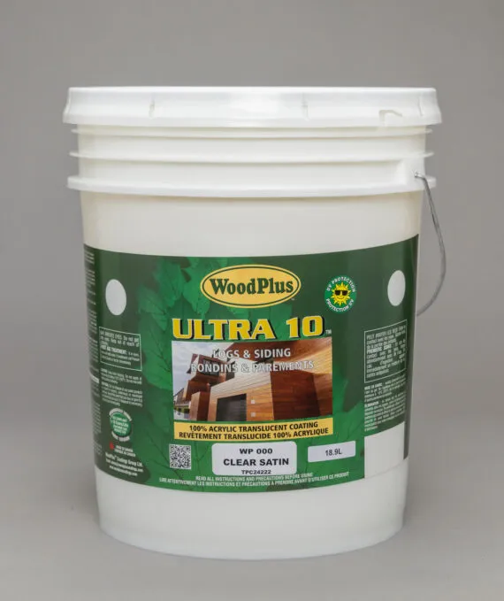 Product WoodPlus Ultra 10 | 100% Acrylic Translucent Coating, for Vertical Wood Surfaces: Log Homes, Timber Frame Homes, Wood Siding and Fences Image